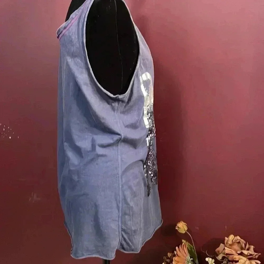 Authentic Icon Sequined & Distressed Tank Size L - Picture 6 of 9